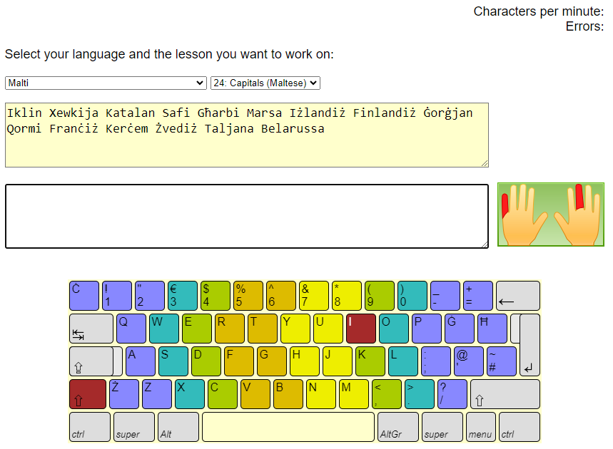 Rašyti Touch Typing Trainer